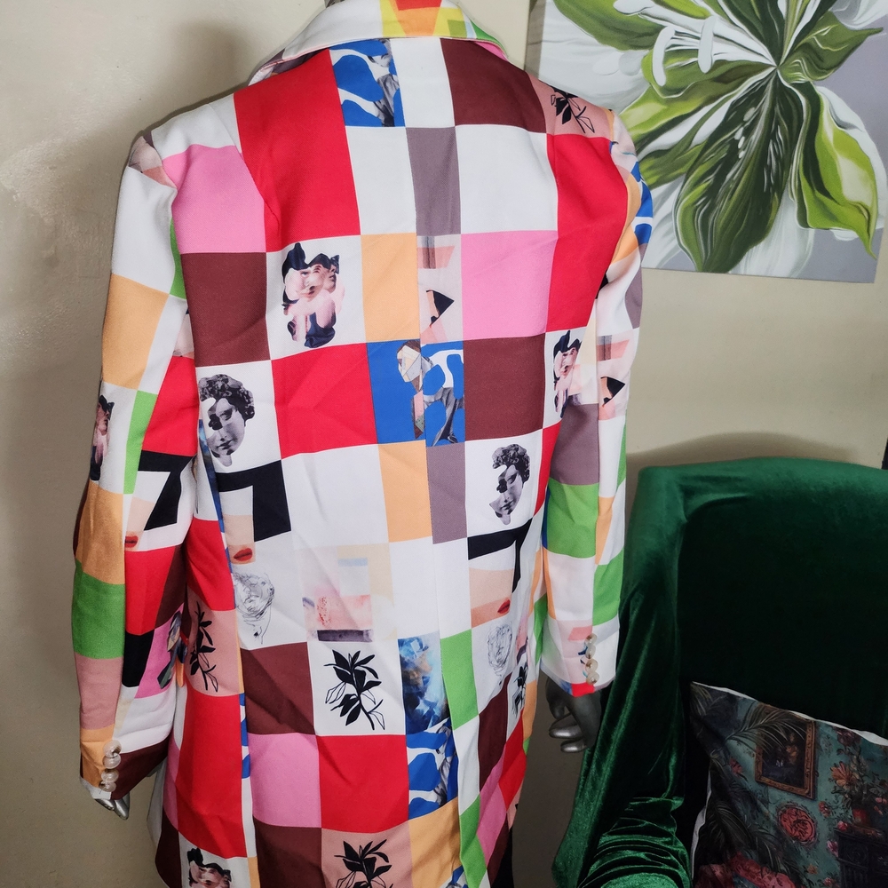 Vibrant Patchwork Women's Blazer - image 2